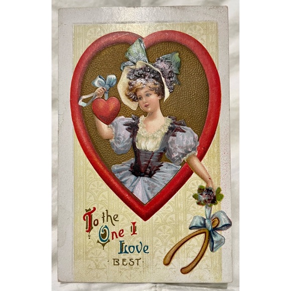 Vintage Valentine’s Day postcard card. Made in England Valentine Paper Ephemera - Picture 2 of 12